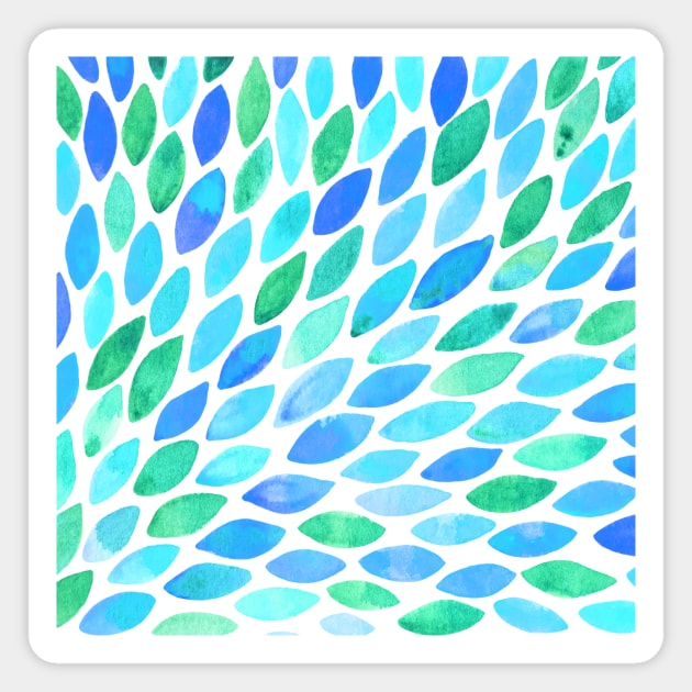 Watercolor brush strokes burst - turquoise and blue Magnet by wackapacka